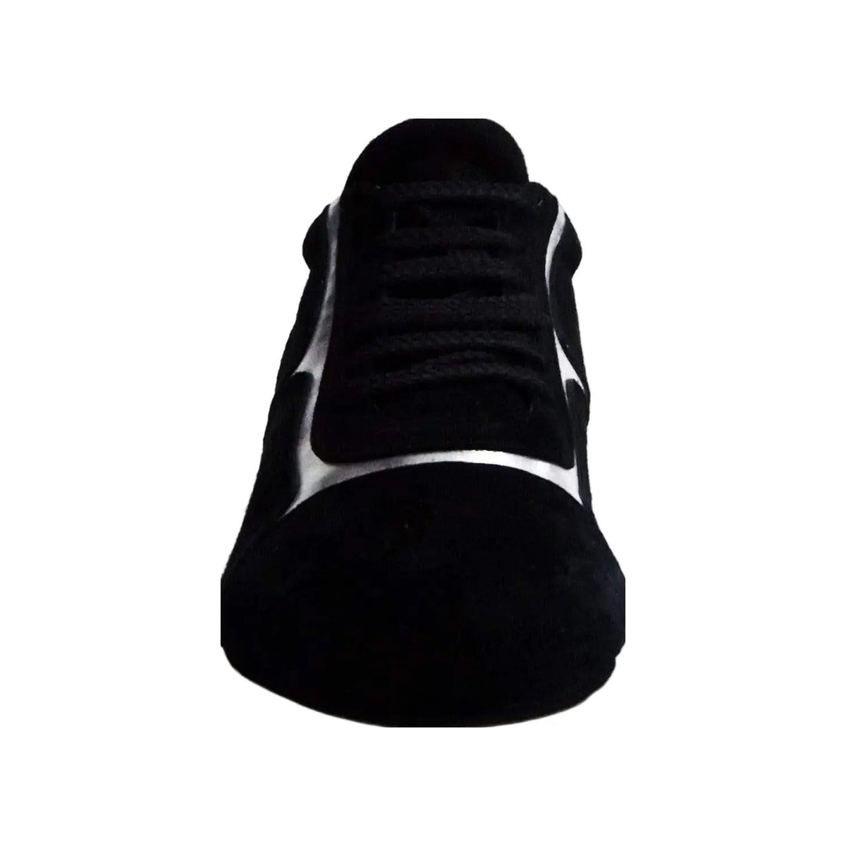 Sneaker Antony 115 da uomo in camoscio nero con inserti in pelle argento, suola bianca, stile sportivo e moderno