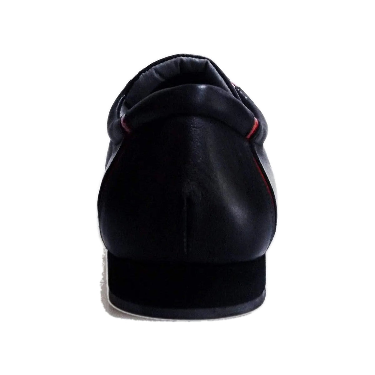 Sneaker Antony 115 da uomo in pelle nera con inserti rossi e profili in vernice, scarpa sportiva elegante.