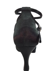 Carica immagine nella Galleria, Ely QB (32QB) - Scarpa Basica Da donna in Raso Seta Nero con Cuscino memorex e Cinturino incrociato alla Caviglia e Tacco a Rocchetto