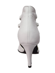 Carica immagine nella Galleria, WitheAngel (460PW) - Sandalo da Donna in vera Pelle Bianca elastici bianchi e tacco a spillo in Vera Pelle Bianca Wish Dance Shop