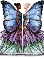 Load image into Gallery viewer, Deluxe Butterfly (L2) - Scarpa da Ballo in Raso Seta Carne Flash con Swarovski Boreali Tacco a Spillo Laminato Oro