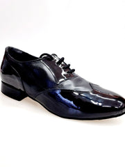 Carica immagine nella Galleria, COTISO (108N) - Scarpa da Uomo Stringata a Coda di Rondine Mod. Oxford in Vernice Nera e Pelle Nera