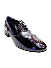 Carica immagine nella Galleria, COTISO (108N) - Scarpa da Uomo Stringata a Coda di Rondine Mod. Oxford in Vernice Nera e Pelle Nera