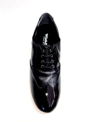 Carica immagine nella Galleria, COTISO (108N) - Scarpa da Uomo Stringata a Coda di Rondine Mod. Oxford in Vernice Nera e Pelle Nera