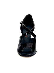 Load image into Gallery viewer, DANY Black F.3407 (R.L. by WISH DANCE) - Scarpa da donna in Pelle di Vernice Nera con Tacco a Rocchettino Smaltato nero