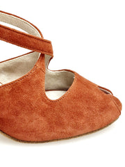 Load image into Gallery viewer, DANY Rame F.3407 (R.L. by WISH DANCE ) - Camoscio Rame Tallone in Raso Rame Tacco a Rocchetto Rotondo