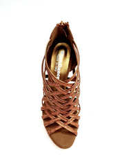 Carica immagine nella Galleria, Intrigo (780PLT) - Scarpa da Donna in Glitter Bronzo Tallone in Lurex Bronzo con Tacco alto a Spillo Largo Laminato Oro Ramato e Plateau Flex