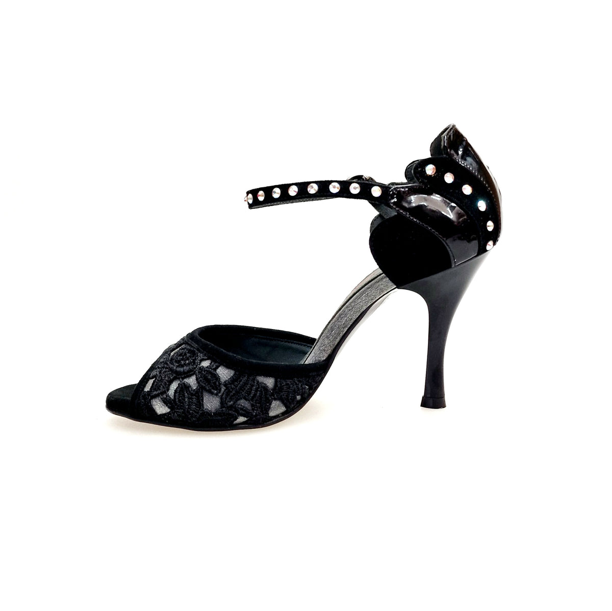 Sandalo da donna Tallone in camoscio nero BRUNA/BO Sw Plus F.3407 Wish Dance, dettaglio materiale