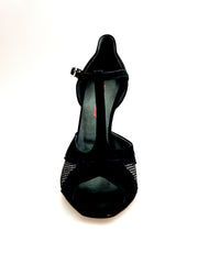 Carica immagine nella Galleria, JANIS   F.626 (R.L. by WISH DANCE) - Scarpa in Camoscio Nero e Rachele Boreale Multicolor Tacco a Spillo Sottile