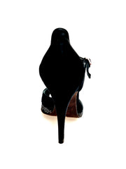 Carica immagine nella Galleria, JANIS   F.626 (R.L. by WISH DANCE) - Scarpa in Camoscio Nero e Rachele Boreale Multicolor Tacco a Spillo Sottile