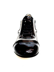 Load image into Gallery viewer, Sneaker Antony 115 Wish Dance Shop in vernice nera con inserti in pelle argento, scarpa da uomo elegante e moderna.