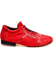 Carica immagine nella Galleria, Antony 115 Sneaker - Scarpa Stringata da Uomo in Camoscio Rosso inserti in Vernice Rossa Outlet