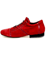 Carica immagine nella Galleria, Antony 115 Sneaker - Scarpa Stringata da Uomo in Camoscio Rosso inserti in Vernice Rossa Outlet