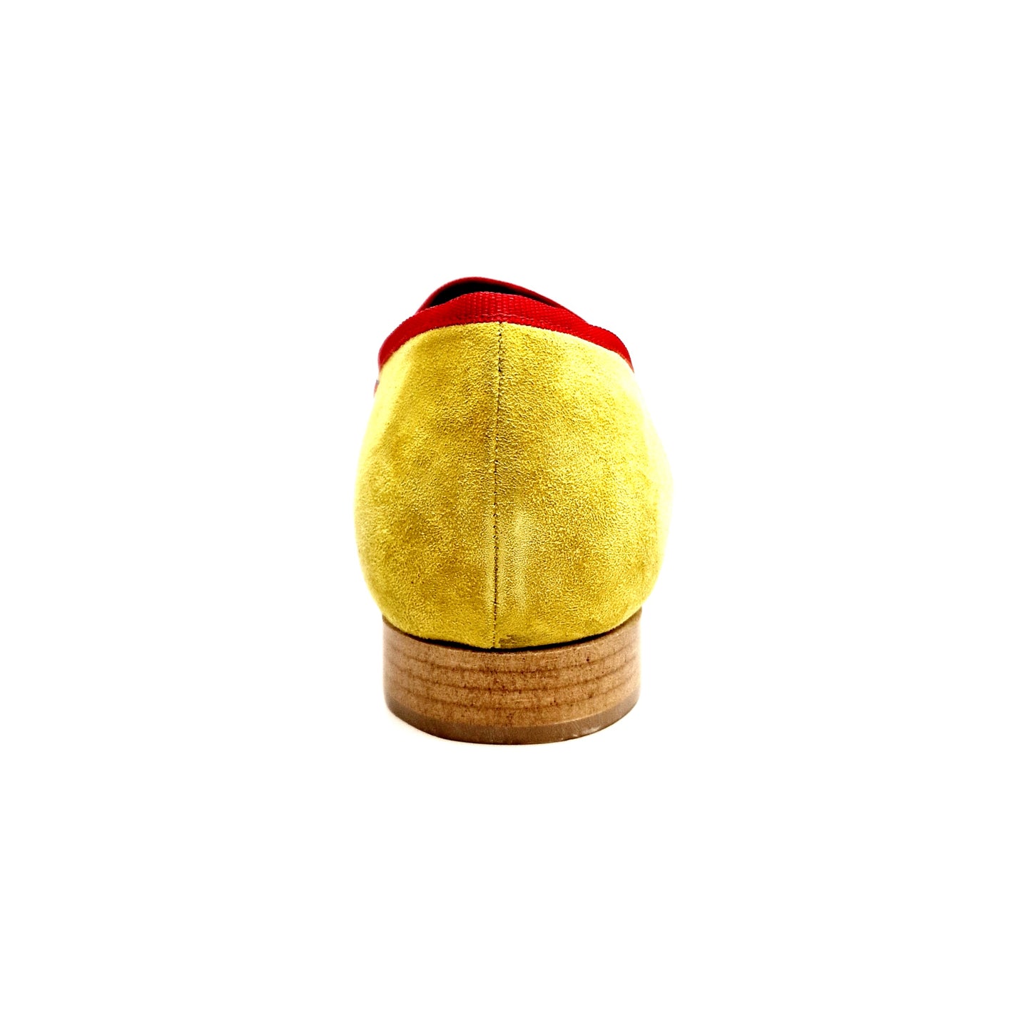Mocassino uomo Wish Dance Shop MS21 in tessuto fantasia messicana con tallone in camoscio giallo senape e tacco in legno