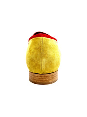 Carica immagine nella Galleria, Mocassino uomo Wish Dance Shop MS21 in tessuto fantasia messicana con tallone in camoscio giallo senape e tacco in legno