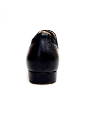 Carica immagine nella Galleria, ADOLFO (811F Chicago Forata) - Stringata a Coda di Rondine Mod. Oxford Profili Forati in Pelle Nera e Camoscio Nero con Suola Divisa