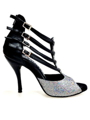 Carica immagine nella Galleria, (779F) - Scarpa da Donna in Multicolor Boreale Silver con Tallone in Pelle Nera