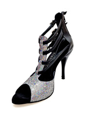 Carica immagine nella Galleria, (779F) - Scarpa da Donna in Multicolor Boreale Silver con Tallone in Pelle Nera