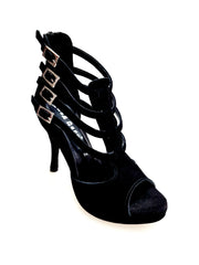 Load image into Gallery viewer, (779F) - Woman's Shoe in Black Suede with Plateau