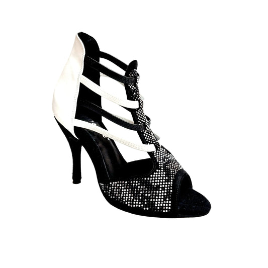Sandalo da Donna in Camoscio Nero Livrea Vipera Viper Black/White Wish Dance, vista laterale