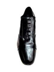 Carica immagine nella Galleria, Scarpa da uomo Milo by Wish Dance in morbida pelle nera e vernice nera, con punta squadrata, elegante e versatile