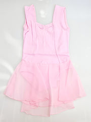 Carica immagine nella Galleria, ANILDA (N/A) - Body Danza Classica Spallina Smanicata da Bambina in Cotone Bielastico con Elastamero foderato sul Petto in Microfibra Anrisudore con Applicazione cucita di Gonnellino in velo di Chiffon