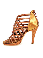 Load image into Gallery viewer, Intrigo (780PLT) - Scarpa da Donna in Glitter Bronzo Tallone in Lurex Bronzo con Tacco alto a Spillo Largo Rivestito Glitter Bronzo e Plateau Flex