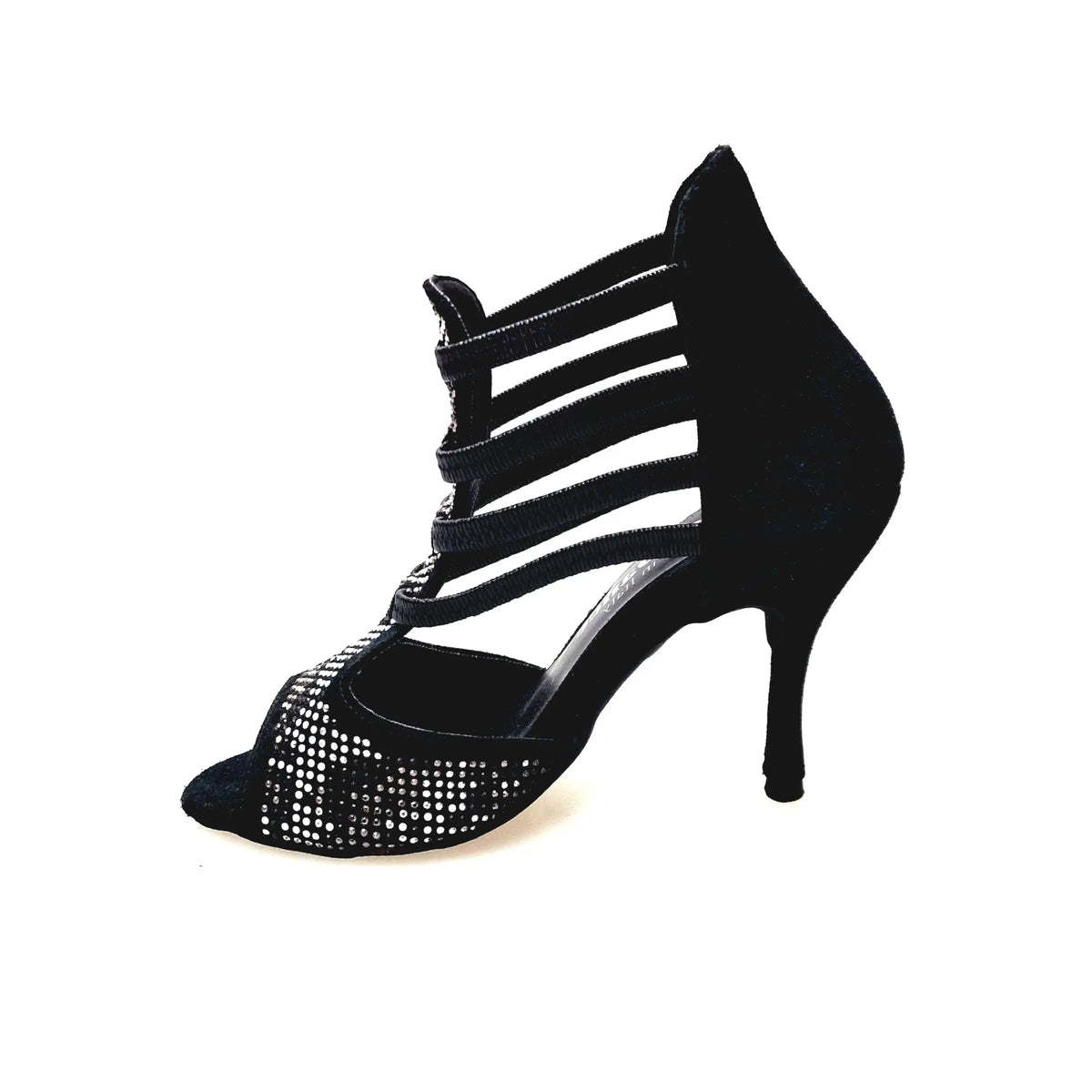 Sandalo da Donna in Camoscio Nero Elastici neri Viper Black Wish Dance, dettaglio suola