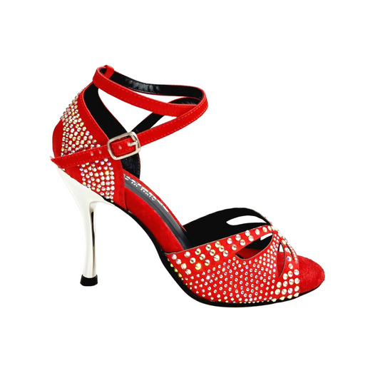 Scarpa da Ballo in Raso Seta Rosso Deluxe Butterfly PW Wish Dance, vista laterale