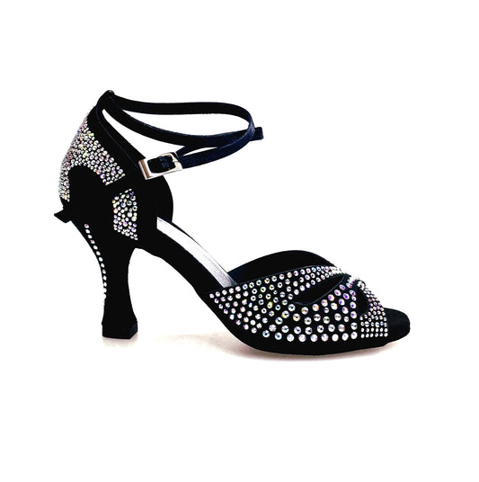 Scarpa da Ballo Donna in Raso Seta Nera DELUXE MARIPOSA Wish Dance, vista laterale