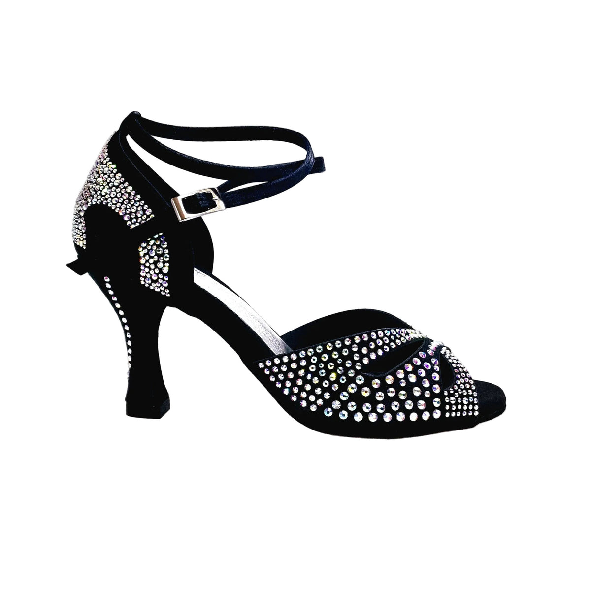 Scarpa da Ballo Donna in Raso Seta Nera DELUXE MARIPOSA Wish Dance, vista laterale