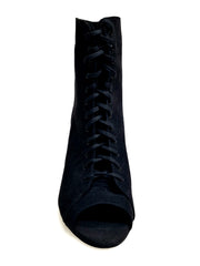 Load image into Gallery viewer, ALEXIS Black (Art. 132) - Mezzo Stivaletto con Zip in Camoscio Nero Tacco a Rocchett0 Rivestito camoscio Nero