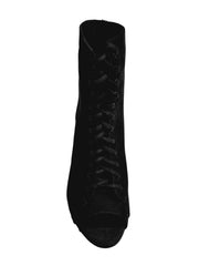 Carica immagine nella Galleria, ALEXIS Black (Art. 132) - Mezzo Stivaletto con Zip in Camoscio Nero Tacco a Rocchetto Rivestito camoscio Nero