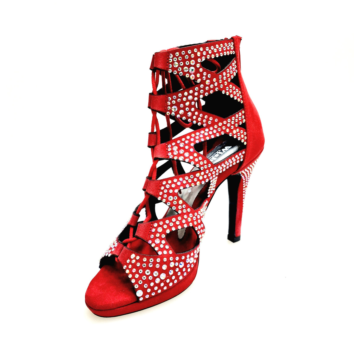 Sandalo a Tronchetto in Camoscio Rosso Olimpya Confort Plus Wish Dance, dettaglio suola