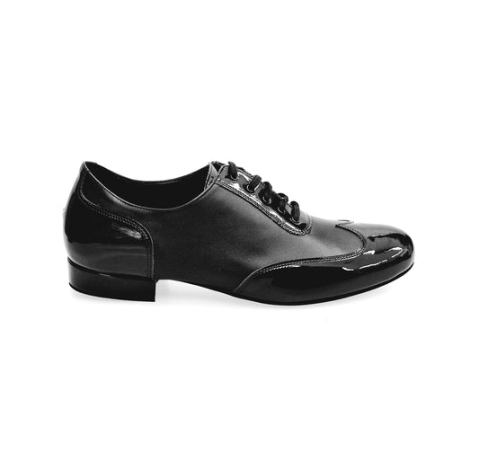 Scarpa da uomo Wish Dance Shop Arthur 870 LD in vernice e pelle nera, modello Oxford a coda di rondine, stile elegante.