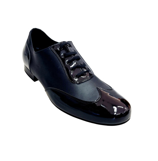 Scarpa da uomo Wish Dance Shop ARTHUR 870 LD Oxford in vernice nera e pelle nera con punta a coda di rondine