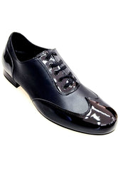 Load image into Gallery viewer, ARTHUR (870 LD Fo/Nu) - Scarpa da uomo Stringata a Coda di Rondine mod. Oxford in Vernice Nera e Pelle Nera