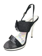 Load image into Gallery viewer, DEMY Plt (Black F99) - Sandalo con Plateau tacco a Spillo Largo