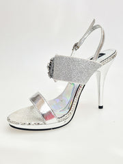 Load image into Gallery viewer, DEMY Plt (Silver F99) - Sandalo con Plateau tacco a Spillo Largo