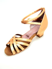 Load image into Gallery viewer, Andromeda QB (45QB) - Scarpa Basica Da Donna in Raso Seta Carne con 5 Fascette senza Rete e Cinturino Doppio Sulla Caviglia Tacco a Rocchetto 30mm