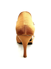 Load image into Gallery viewer, Ely QC (32QC) - Scarpa Basica Da donna in Raso Bronzo con Cinturino Incrociato sul Collo Piede Tacco a spillo