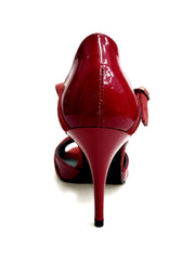 Carica immagine nella Galleria, GILDA SW  F.626  (R.L. by WISHDANCE) -  Sandalo da Donna in Pelle di Vernice Rossa Camoscio Rosso con Gioiello Swarovski Kristall incastonato Tacco a Spillo Smaltato Rosso