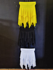 Carica immagine nella Galleria, DANILA - Gonna a Punte Tagliata a Mano libera doppio Tessuto Microfibra Bielastica e Tulle Bielastico Tono su Tono