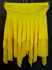 Carica immagine nella Galleria, DANILA - Gonna a Punte Tagliata a Mano libera doppio Tessuto Microfibra Bielastica e Tulle Bielastico Tono su Tono