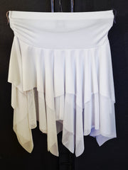 Carica immagine nella Galleria, DANILA - Gonna a Punte Tagliata a Mano libera doppio Tessuto Microfibra Bielastica e Tulle Bielastico Tono su Tono