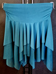 Carica immagine nella Galleria, DANILA - Gonna a Punte Tagliata a Mano libera doppio Tessuto Microfibra Bielastica e Tulle Bielastico Tono su Tono