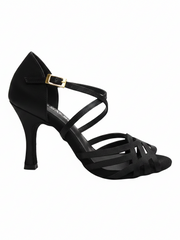 Carica immagine nella Galleria, CAROLIN SS QC (Marea L14SS) - Scarpa Da Donna Linea Tecnica Bi-Flex in Raso Seta Bronzo Tan e Tacco a Rocchetto Slim Latino Alto