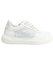 Load image into Gallery viewer, MIKI Cielo Perla (SK2) - Sneaker in Pelle Bianca Fori Traspiranti inserti Kristall Celeste Perla Boreale Foderata in tessuto antisudore traspirante sottopiede confort plus con Suola in Lattice Bianca