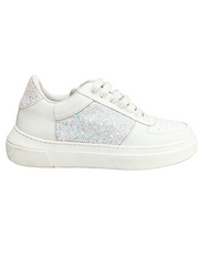 Load image into Gallery viewer, MIKI Cielo Perla (SK2) - Sneaker in Pelle Bianca Fori Traspiranti inserti Kristall Celeste Perla Boreale Foderata in tessuto antisudore traspirante sottopiede confort plus con Suola in Lattice Bianca