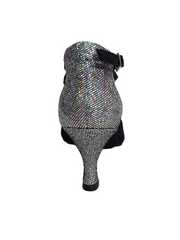 Load image into Gallery viewer, CUCCARINI ELITE (178PT) - Scarpa da Donna Semichiusa in vero Camoscio Nero e Tessuto Boreale Silver